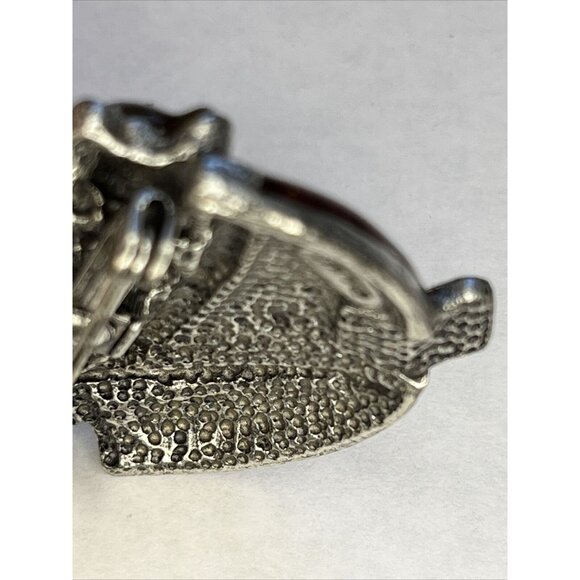 AJMC Pewter & Enamel Noah’s Ark Brooch Pin Vintage Signed - Picture 13 of 14